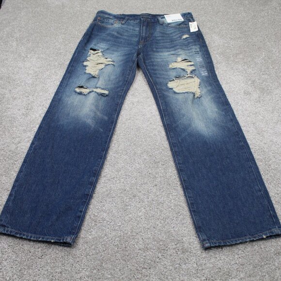 Aéropostale Jeans NWT Mens 30x30 Blue AERO Relaxed Non Stretch Distressed Denim - Picture 2 of 13